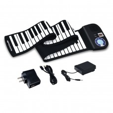 88 Key Electronic Roll Up Piano Keyboard Silicone Rechargeable Portable w/Pedal