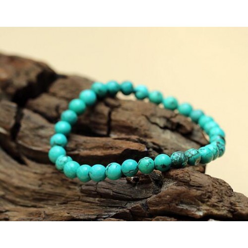 8mm Genuine Natural Green Turquoise Bracelet Gemstone Prayer Beads High Quality