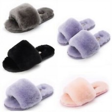 Fluffy Soft “UGG Like” Yeah Slide Slippers Women Sandals Size 7,8,9 Pink Purple