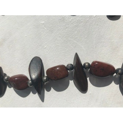 Handcrafted Turquoise Red Jasper   Sterling Silver   Necklace