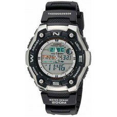 New Casio Men's AQW101-1AV Fishing Timer Multi-Task Black Resin Strap Watch