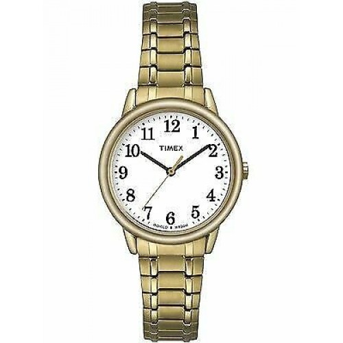 New Timex Easy Readers Womens Gold Tone Steel Expansion Bracelet Watch TW2P78600
