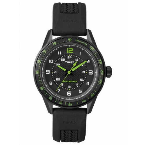 New Timex Men's T2P024 Ameritus Black Dial Silicone Strap Analog Sport Watch