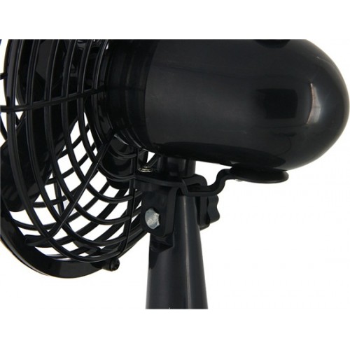 360 Degree Rotatable 5V 2-Mode USB Mini Clip Fan (Black)