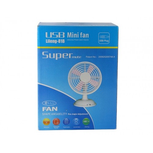 360 Degree Rotatable 5V 2-Mode USB Mini Clip Fan (Black)