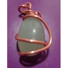 Jade Pendant Copper Wrap