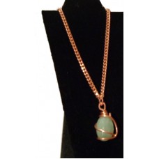 Jade Pendant Copper 20 inch Length Solid Copper Chain - 5/16 of an inch wide