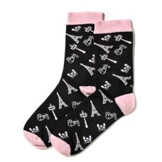 LA CHIC, WOMEN'S CREW SOCK, PARIS DESIGN