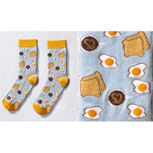 BREAKFAST SPECIAL, WOMEN'S CREW SOCK, BREAKFAST DESIGN